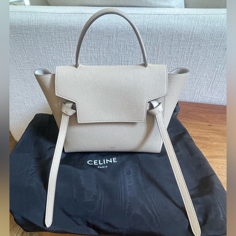 Celine Micro Belt Bag in Taupe